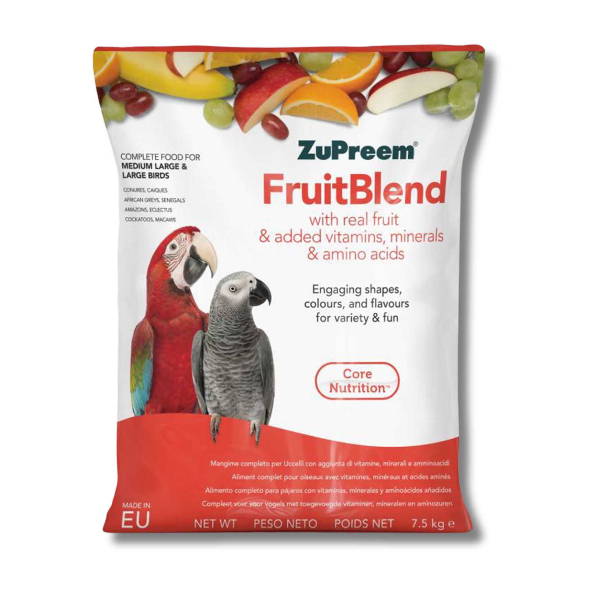 Zupreem Fruitblend Papageienpellets für mittelgroße und große Papageien 1,5 kg