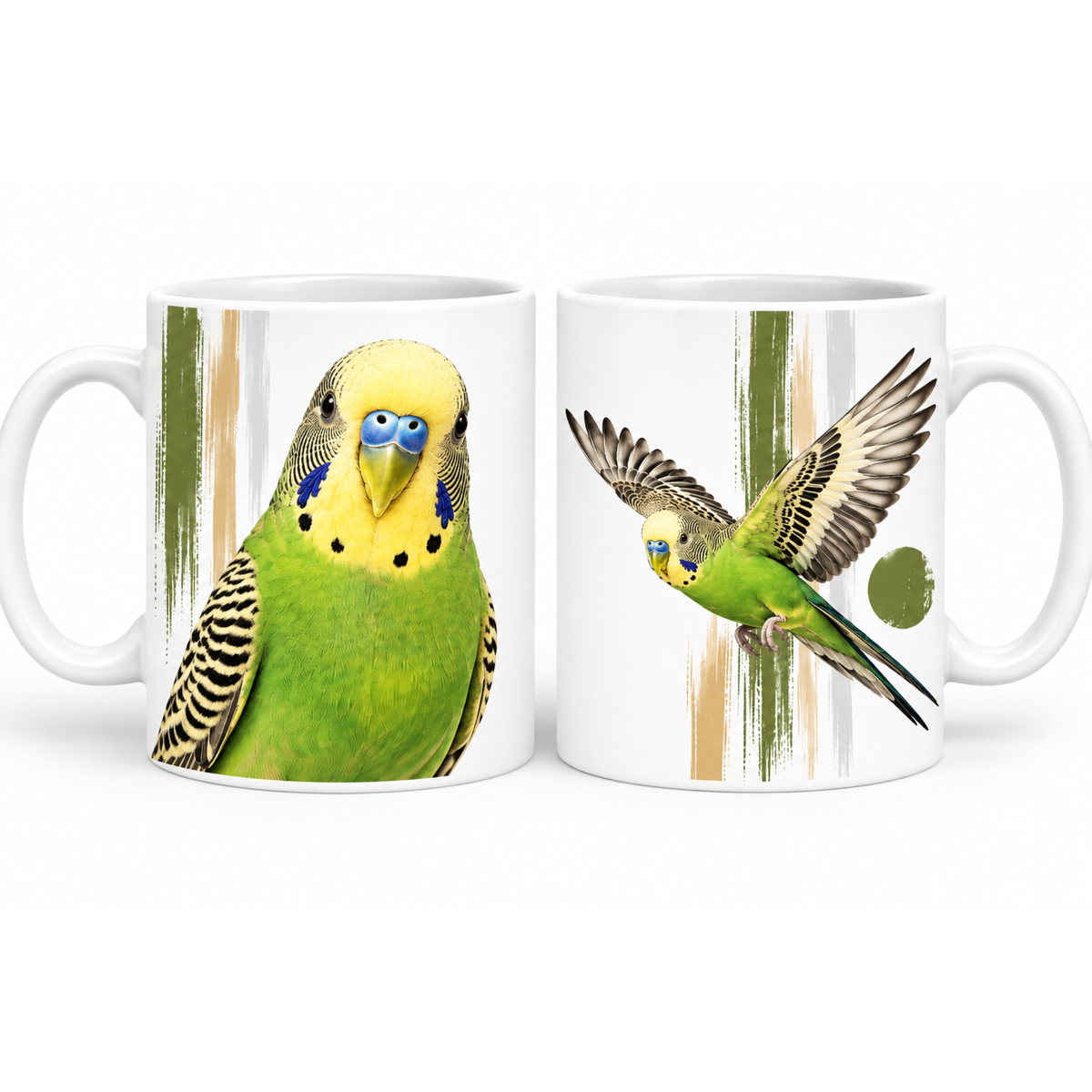 Grüner Wellensittich-Tasse