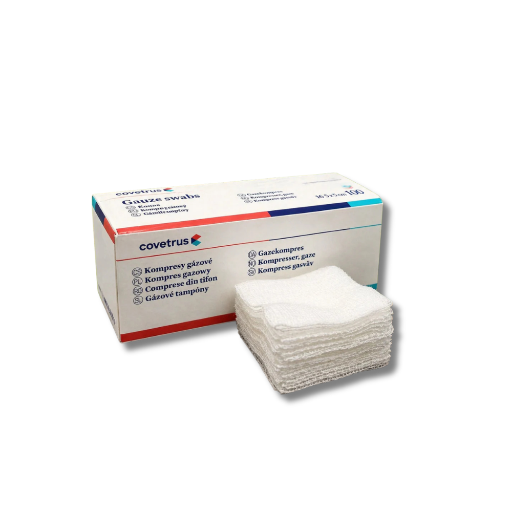 Gauze compresses, 100 pieces.