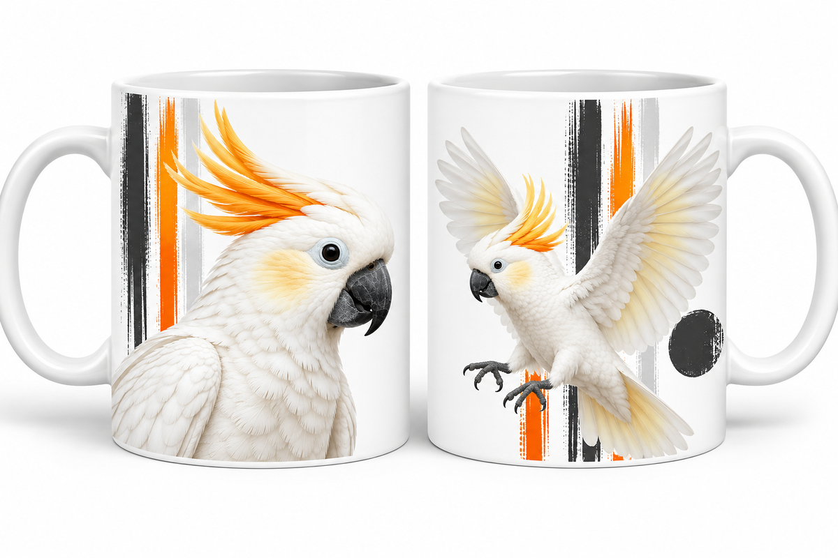 Orangehaubenkakadu-Tasse – Eine besondere Tasse für den Artenschutz!